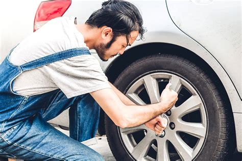 changing a tire on the job 